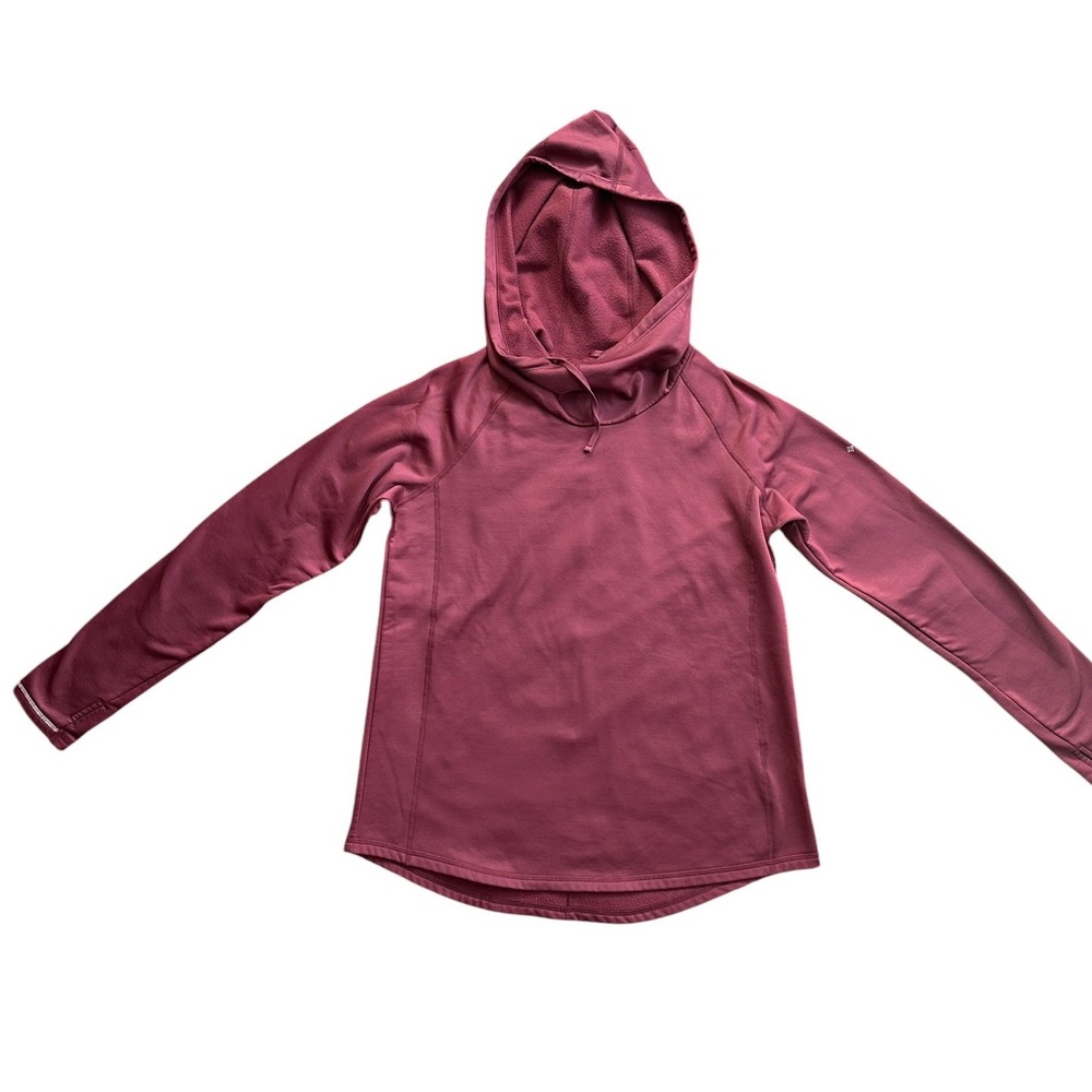 Columbia Omni-Wick Hoodie Womens Large Maroon Burgundy Pullover Fleece Excellent